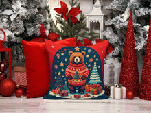 Load image into Gallery viewer, Bear Christmas Fabric Decorative Pillow