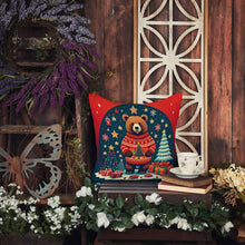 Load image into Gallery viewer, Bear Christmas Fabric Decorative Pillow