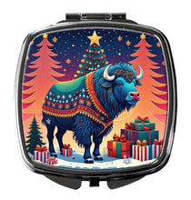 Load image into Gallery viewer, Buffalo Christmas Compact Mirror – Stylish Purse Mirror with Artistic Covers