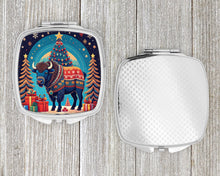 Load image into Gallery viewer, Buffalo Christmas Compact Mirror – Stylish Purse Mirror with Artistic Covers