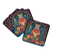 Load image into Gallery viewer, Cheetah Christmas Foam Coaster