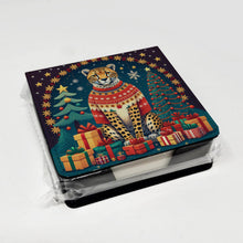Load image into Gallery viewer, Cheetah Christmas PU Leather Note Paper Holder