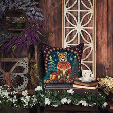 Load image into Gallery viewer, Cheetah Christmas Fabric Decorative Pillow