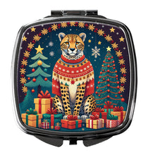Load image into Gallery viewer, Cheetah Christmas Compact Mirror – Stylish Purse Mirror with Artistic Covers