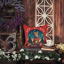 Load image into Gallery viewer, Cheetah Christmas Fabric Decorative Pillow
