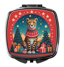 Load image into Gallery viewer, Cheetah Christmas Compact Mirror – Stylish Purse Mirror with Artistic Covers