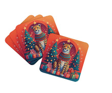 Load image into Gallery viewer, Cheetah Christmas Foam Coaster