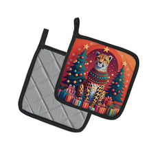 Load image into Gallery viewer, Cheetah Christmas Pot Holders - Set of 2 Decorative Kitchen Helpers | Made in the USA