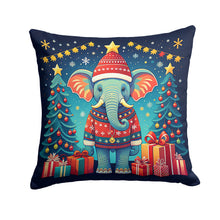 Load image into Gallery viewer, Elephant Christmas Throw Pillow - 14x14 Decorative Pillow – Art for Your Home &amp; Patio