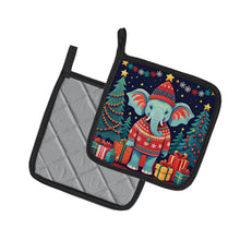 Load image into Gallery viewer, Elephant Christmas Pot Holders - Set of 2 Decorative Kitchen Helpers | Made in the USA