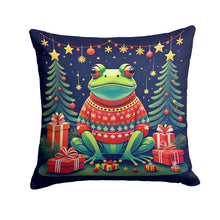 Load image into Gallery viewer, Frog Christmas Throw Pillow - 14x14 Decorative Pillow – Art for Your Home &amp; Patio