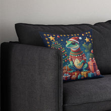 Load image into Gallery viewer, Gecko Christmas Throw Pillow - 14x14 Decorative Pillow – Art for Your Home &amp; Patio