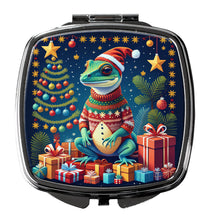 Load image into Gallery viewer, Gecko Christmas Compact Mirror – Stylish Purse Mirror with Artistic Covers