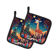 Load image into Gallery viewer, Giraffe Christmas Pot Holders - Set of 2 Decorative Kitchen Helpers | Made in the USA