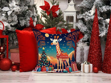 Load image into Gallery viewer, Giraffe Christmas Throw Pillow - 14x14 Decorative Pillow – Art for Your Home &amp; Patio