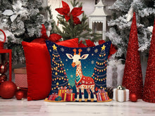 Load image into Gallery viewer, Giraffe Christmas Fabric Decorative Pillow