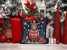 Load image into Gallery viewer, Leopard Christmas Throw Pillow - 14x14 Decorative Pillow – Art for Your Home &amp; Patio