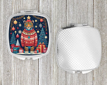 Load image into Gallery viewer, Leopard Christmas Compact Mirror – Stylish Purse Mirror with Artistic Covers