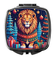 Load image into Gallery viewer, Lion Christmas Compact Mirror – Stylish Purse Mirror with Artistic Covers