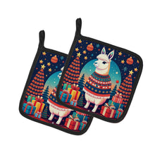 Load image into Gallery viewer, Llama Christmas Pot Holders - Set of 2 Decorative Kitchen Helpers | Made in the USA