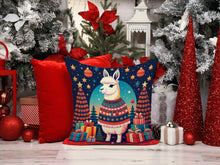 Load image into Gallery viewer, Llama Christmas Fabric Decorative Pillow