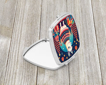 Load image into Gallery viewer, Llama Christmas Compact Mirror – Stylish Purse Mirror with Artistic Covers