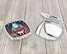 Load image into Gallery viewer, Llama Christmas Compact Mirror – Stylish Purse Mirror with Artistic Covers