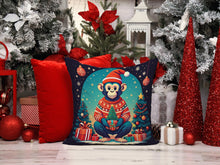 Load image into Gallery viewer, Monkey Christmas Fabric Decorative Pillow