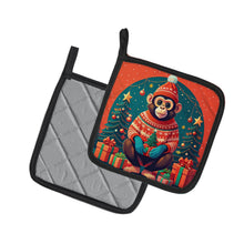 Load image into Gallery viewer, Monkey Christmas Pot Holders - Set of 2 Decorative Kitchen Helpers | Made in the USA
