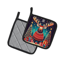 Load image into Gallery viewer, Moose Christmas Pot Holders - Set of 2 Decorative Kitchen Helpers | Made in the USA