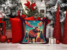 Load image into Gallery viewer, Moose Christmas Fabric Decorative Pillow