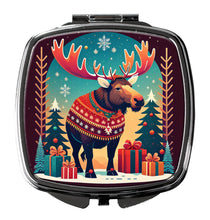 Load image into Gallery viewer, Moose Christmas Compact Mirror – Stylish Purse Mirror with Artistic Covers