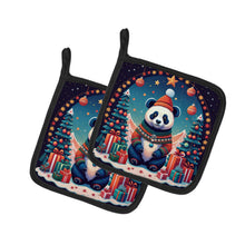 Load image into Gallery viewer, Panda Christmas Pot Holders - Set of 2 Decorative Kitchen Helpers | Made in the USA