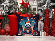 Load image into Gallery viewer, Panda Christmas Throw Pillow - 14x14 Decorative Pillow – Art for Your Home &amp; Patio