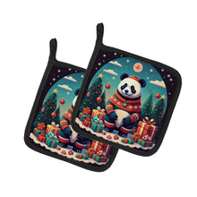 Load image into Gallery viewer, Panda Christmas Pot Holders - Set of 2 Decorative Kitchen Helpers | Made in the USA