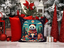 Load image into Gallery viewer, Panda Christmas Fabric Decorative Pillow
