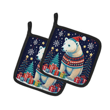 Load image into Gallery viewer, Polar Bear Christmas Pot Holders - Set of 2 Decorative Kitchen Helpers | Made in the USA