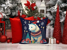 Load image into Gallery viewer, Polar Bear Christmas Throw Pillow - 14x14 Decorative Pillow – Art for Your Home &amp; Patio