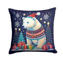 Load image into Gallery viewer, Polar Bear Christmas Throw Pillow - 14x14 Decorative Pillow – Art for Your Home &amp; Patio