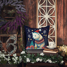 Load image into Gallery viewer, Polar Bear Christmas Fabric Decorative Pillow