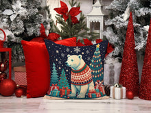 Load image into Gallery viewer, Polar Bear Christmas Throw Pillow - 14x14 Decorative Pillow – Art for Your Home &amp; Patio