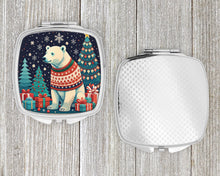 Load image into Gallery viewer, Polar Bear Christmas Compact Mirror – Stylish Purse Mirror with Artistic Covers