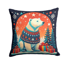 Load image into Gallery viewer, Polar Bear Christmas Throw Pillow - 14x14 Decorative Pillow – Art for Your Home &amp; Patio