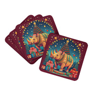 Load image into Gallery viewer, Rhinoceros Christmas Foam Coaster