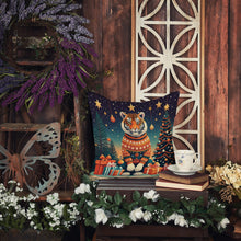 Load image into Gallery viewer, Tiger Christmas Fabric Decorative Pillow