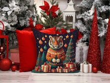 Load image into Gallery viewer, Tiger Christmas Throw Pillow - 14x14 Decorative Pillow – Art for Your Home &amp; Patio