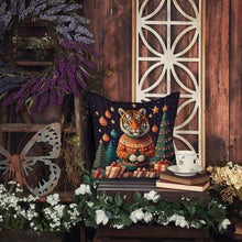 Load image into Gallery viewer, Tiger Christmas Fabric Decorative Pillow