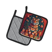 Load image into Gallery viewer, Tiger Christmas Pot Holders - Set of 2 Decorative Kitchen Helpers | Made in the USA
