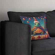 Load image into Gallery viewer, Turtle Christmas Throw Pillow - 14x14 Decorative Pillow – Art for Your Home &amp; Patio