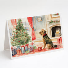 Load image into Gallery viewer, Airedale Terrier Christmas Greeting Cards -  Blank Note Cards – 8-Pack of Artist-Designed Cards with Envelopes